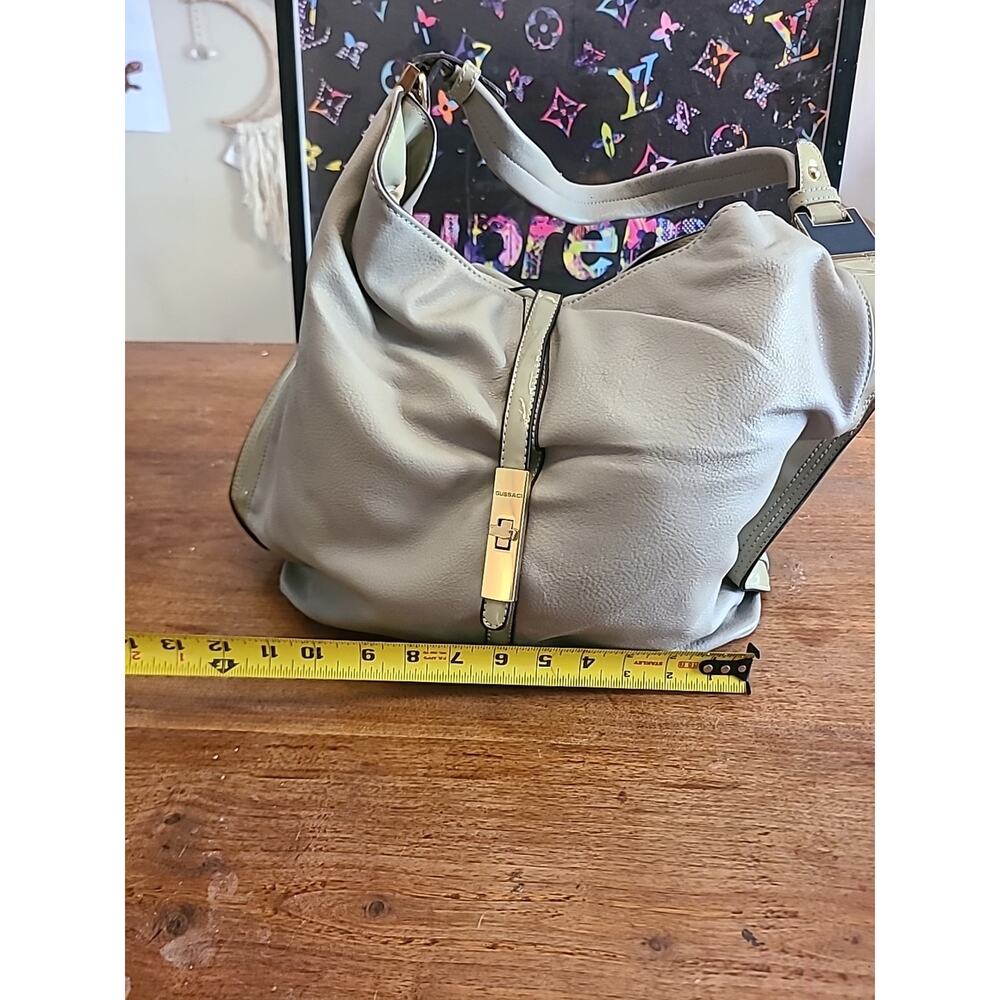 Gussaci Shoulder Handbag Gray Faux Leather - Picture 11 of 16